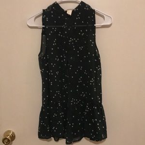 H&M peplum green sleeveless blouse